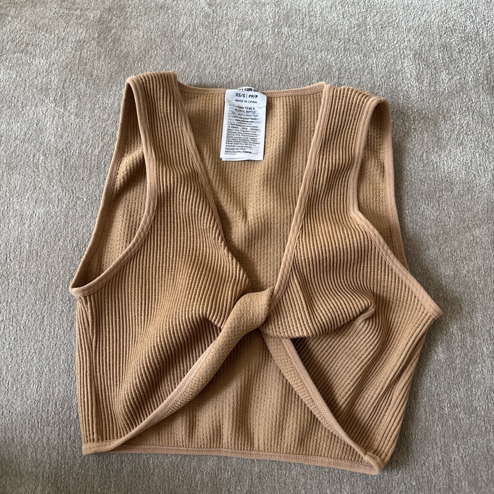 Cotton On Camel Ribbed Twist Tank Top